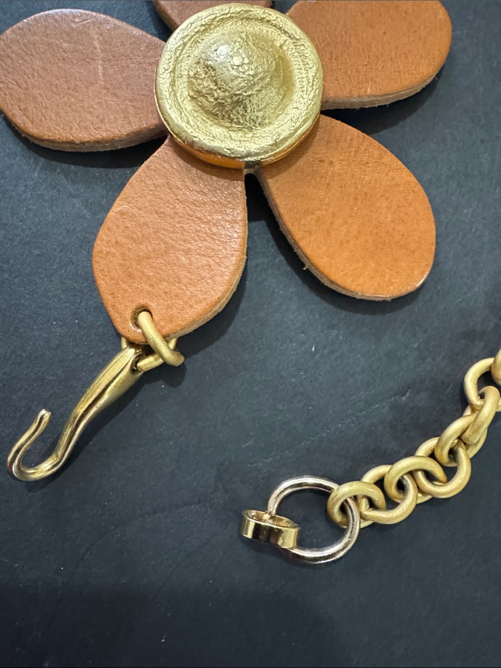 Vintage Leather Flower Belt - Picture 4 of 17